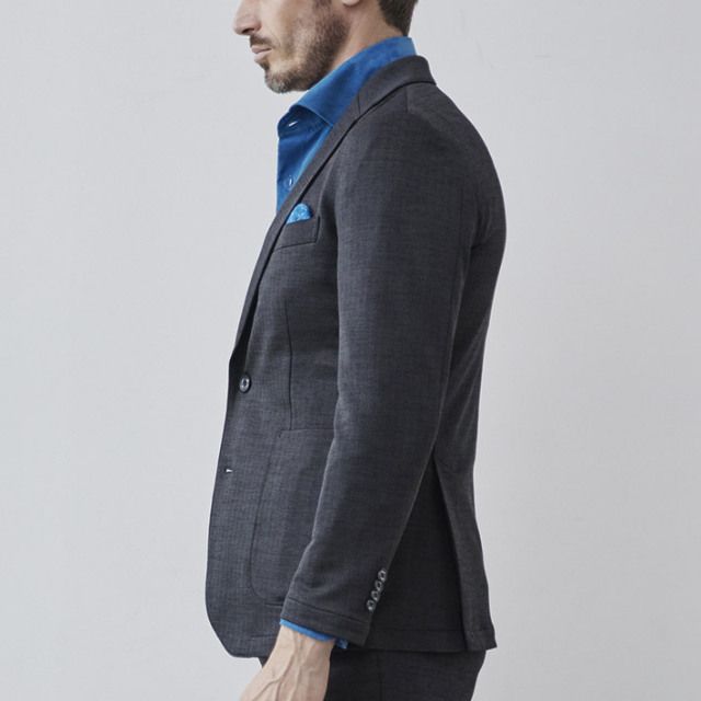 ヘリンボーン ジャガード ジャージジャケット | ブラック | メンズ