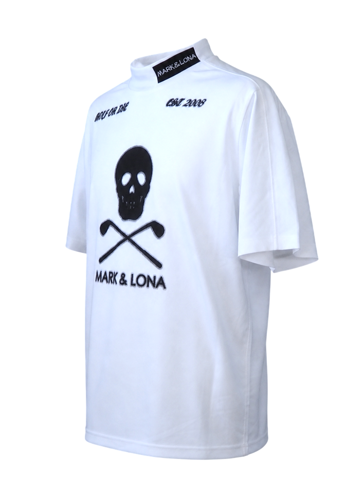Icon Skull Stretch Nylon Piqué Mock | Tシャツ | ホワイト | メンズ | ゴルフウェア