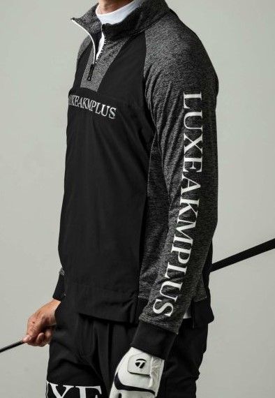 ハーフジップ防風モックネックプルオーバー | ウインドプルーフシャツ | ブラック | メンズ | ゴルフウェア