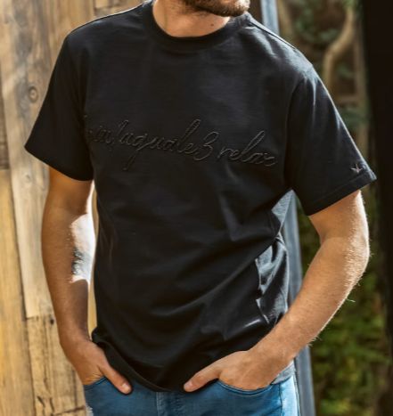 ロープ刺繍ロゴ半袖Tシャツ | Tシャツ | ブラック | メンズ