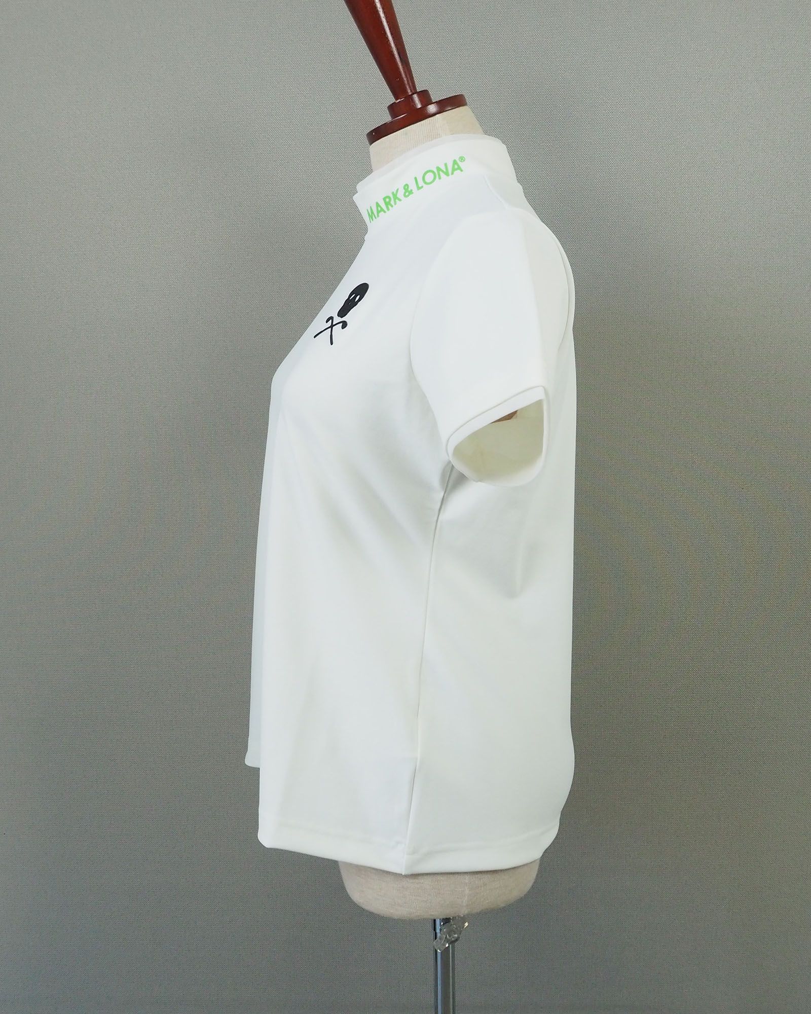 Ace Mock Neck Top | エース モック ネック トップ | 半袖 Tシャツ | レディース | ホワイト