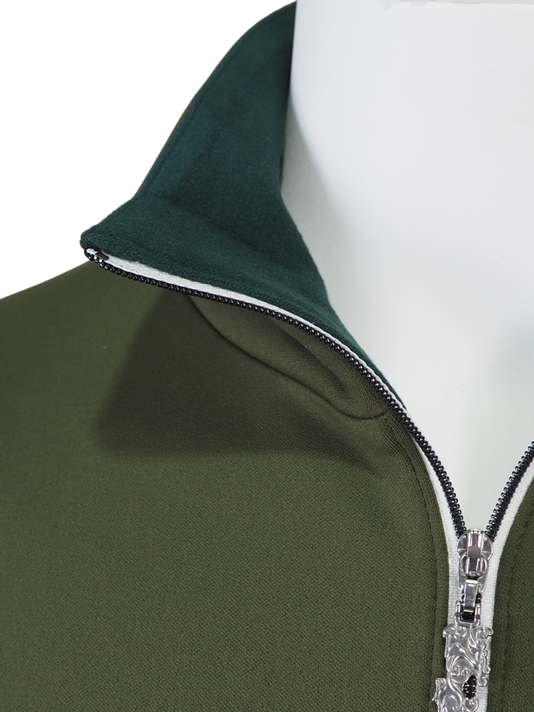 KARUISHIジップモック | ハーフジップ | カーキ | メンズ | ゴルフウェア
