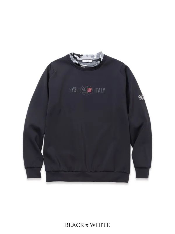 BACK CAMO JACQUARD MOCK | モックネック | Tシャツ | ブラック×ホワイト | メンズ | ゴルフウェア