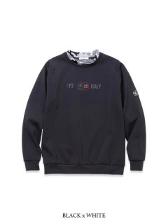 BACK CAMO JACQUARD MOCK | モックネック | Tシャツ | ブラック×ホワイト | メンズ | ゴルフウェア