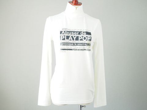 ベロアハイネックシャツ | モックネック | Tシャツ | ホワイト | レディース | ゴルフウェア