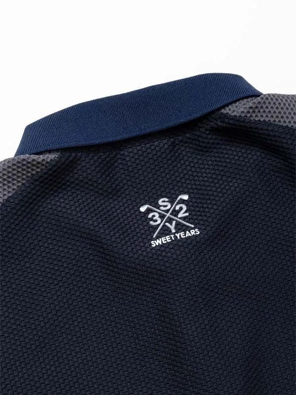 3D-FACE PANEL POLO | ポロシャツ  | ネイビー | メンズ | ゴルフウェア