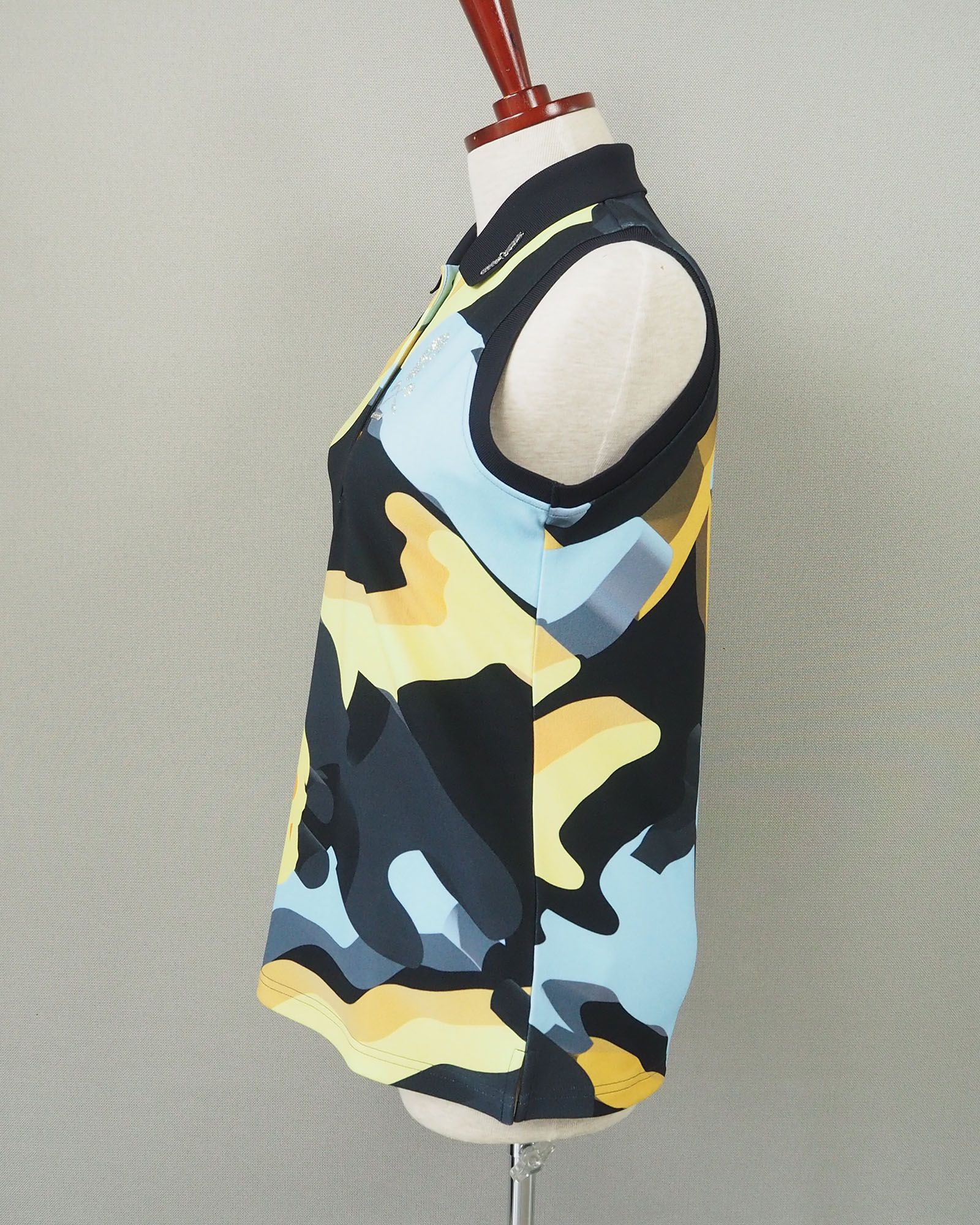 Dimention Camo Sleeveless Polo | ディメンション カモ スリーブレス ポロ | ノースリーブ ポロシャツ | レディース | ブラック