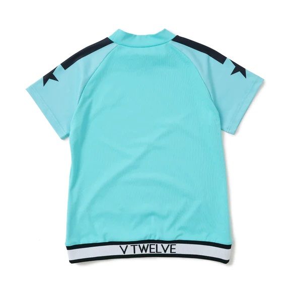 【ポイント10倍】RIB SLEEVE STAR MOCK | モックネックシャツ | ターコイズ | レディース | ゴルフウェア