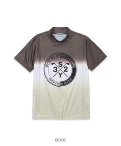 GRADATION CROSS LOGO MOCK | モックネックシャツ | ベージュ | メンズ | ゴルフウェア