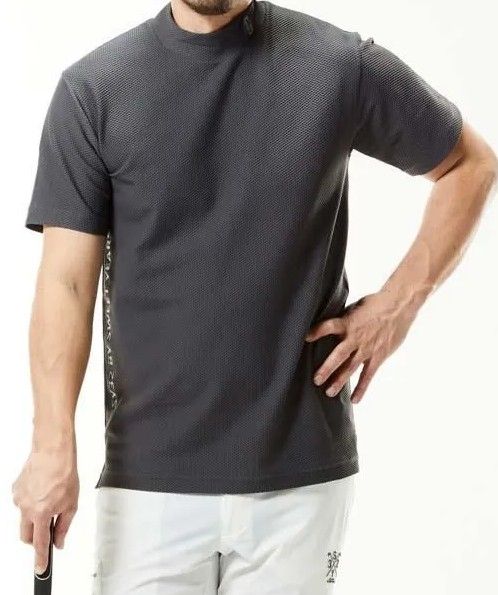3D-FACE BACK NEON MOCK | Tシャツ | チャコールグレー | メンズ | ゴルフウェア