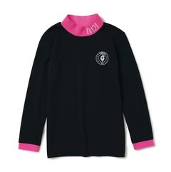 TIP COLOR MOCK | モックネック 長袖Tシャツ | ブラック  | ピンク | レディース | ゴルフウェア