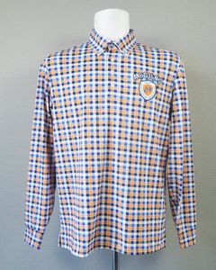 チェックプリント 長袖 シャツ |  メンズ ゴルフ | ブルー