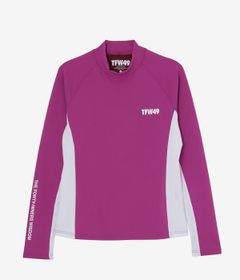 WARM MOCKNECK T | モックネックシャツ | ピンク×ボルドー | レディース | ゴルフウェア