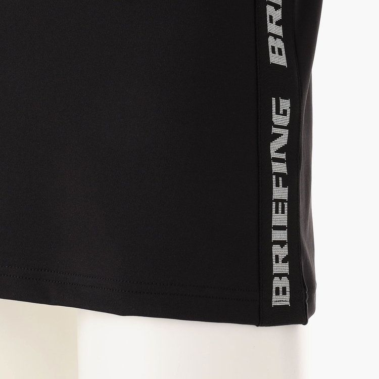 MENS SIDE LOGO LINE HIGH NECK | メンズ サイドロゴライン ハイネック | モックネック Tシャツ ゴルフウェア | BLACK ブラック
