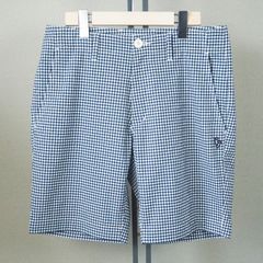 吸水速乾 サッカーギンガム ショートパンツ | ネイビー | メンズ | ゴルフウェア