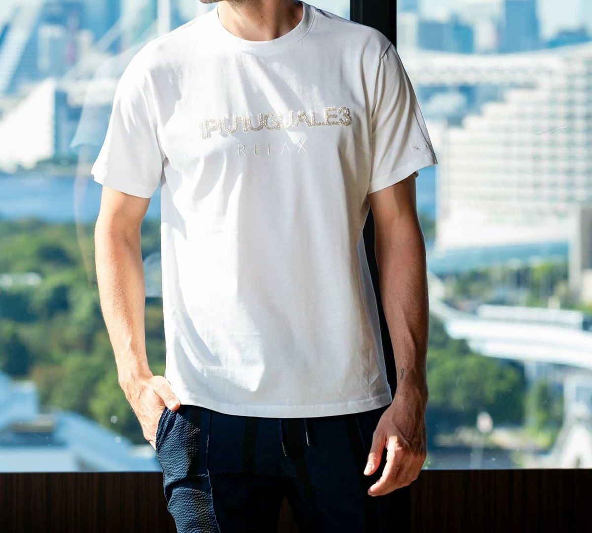 ビーズロゴ半袖Tシャツ | Tシャツ | ホワイト | メンズ