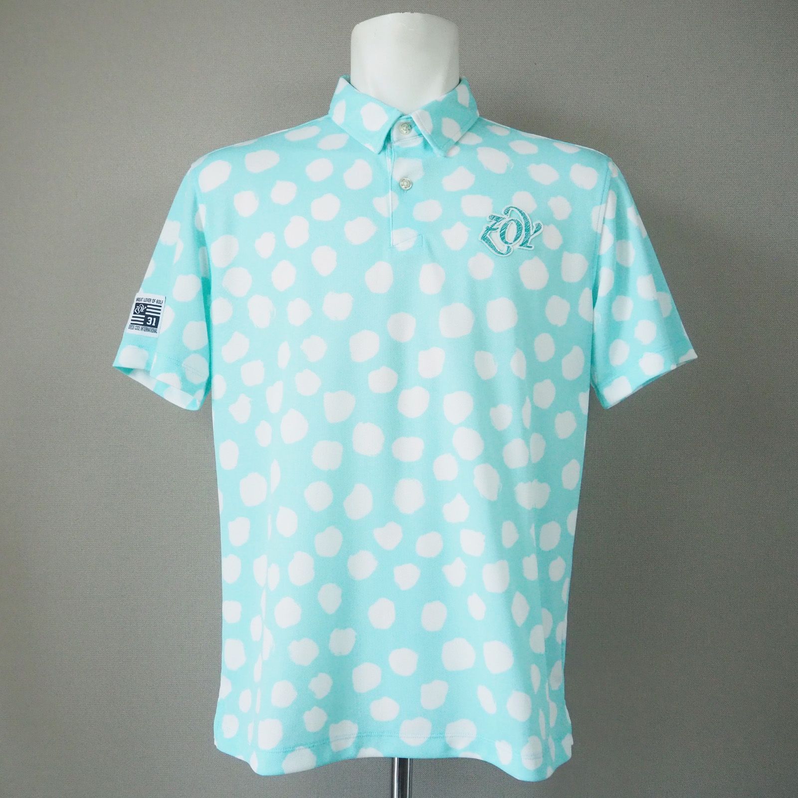 ZOY - JAMS ドットプリント 半袖 ポロシャツ | メンズ ゴルフ | ブルー 