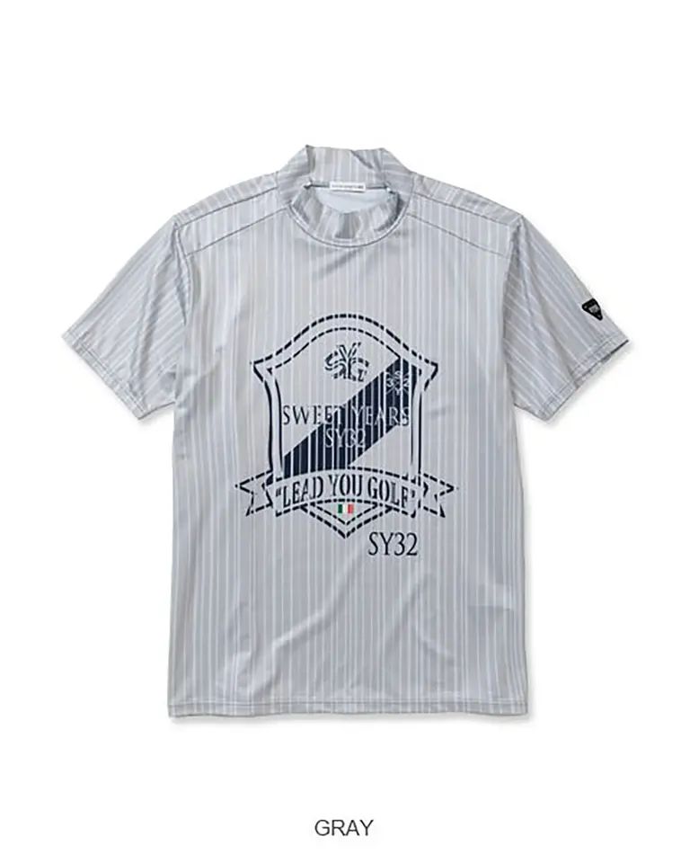 STRIPE SHADOW MOCK SHIRTS | モックネック | グレー | メンズ | ゴルフウェア