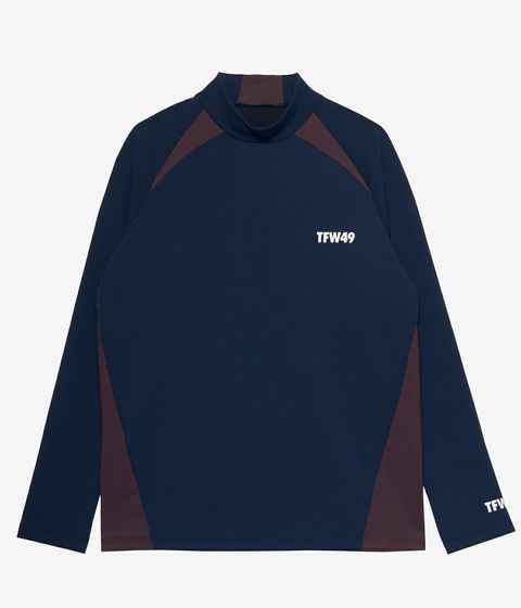 SIDE PANEL LONG SLEEVE MOCKNECK | Tシャツ | ネイビー | メンズ | ゴルフウェア