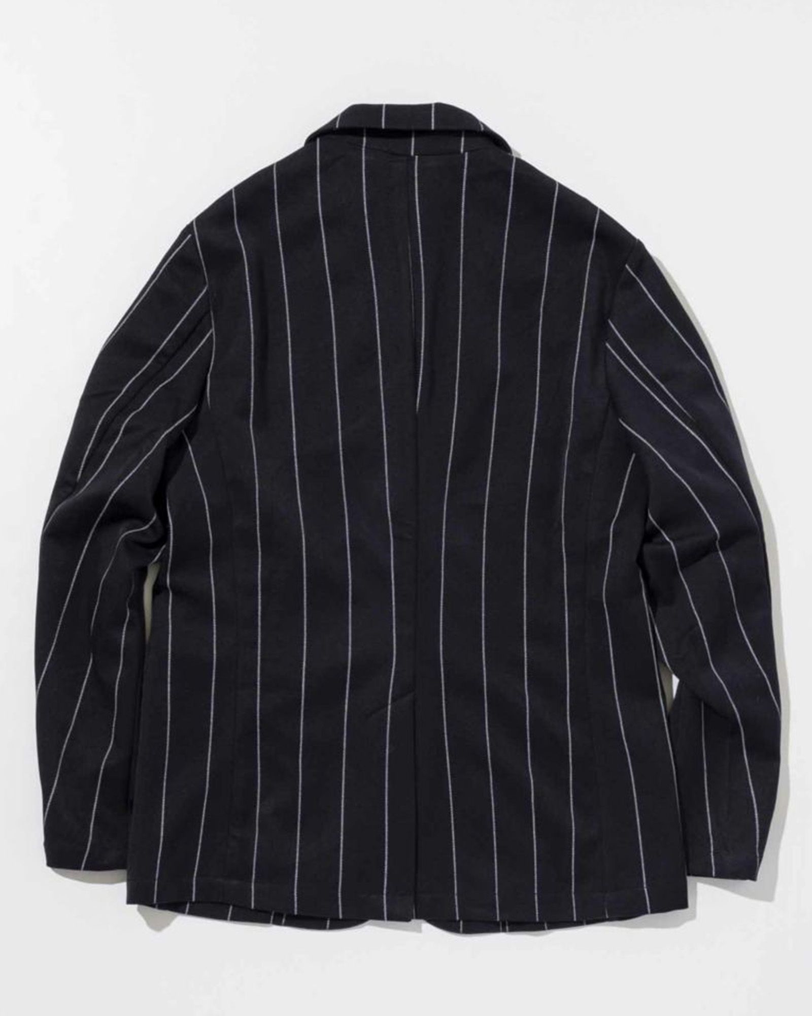 ピンストライプ ロゴ ジャケット | ストレッチ アウター | NAVY×BLACK ネイビー×ブラック