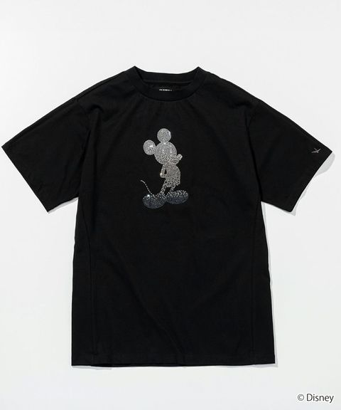 【ミッキーマウス】グラデーションラインストーン半袖Tシャツ  | Tシャツ | ブラック | メンズ |