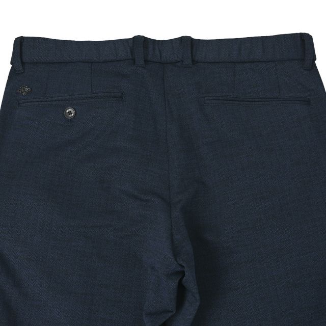 へリンボーン ジャガード ジャージ スラックス ストレッチ パンツ テーパード | ネイビー | メンズ