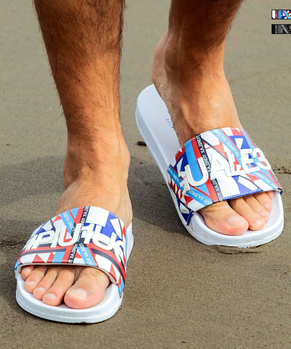 GEOMETRIC PRINT SANDALS | サンダル | レッド×ホワイト | メンズ