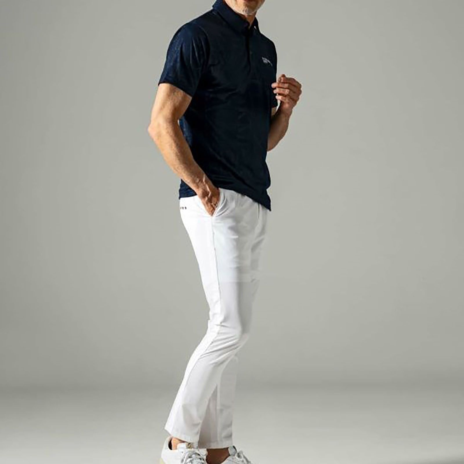LUXE AKM PLUS - ロゴパターン半袖ポロシャツ | ポロシャツ | ブラック