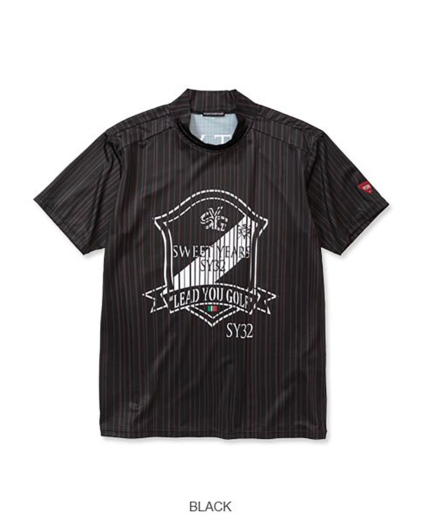 STRIPE SHADOW MOCK SHIRTS | モックネック | ブラック | メンズ | ゴルフウェア