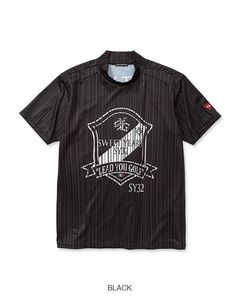 STRIPE SHADOW MOCK SHIRTS | モックネック | ブラック | メンズ | ゴルフウェア
