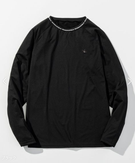 裏起毛クルーネックロゴロングTシャツ / スノーボード / スノーウェア /インナー | アンダーウェア | ブラック | メンズ | ゴルフウェア