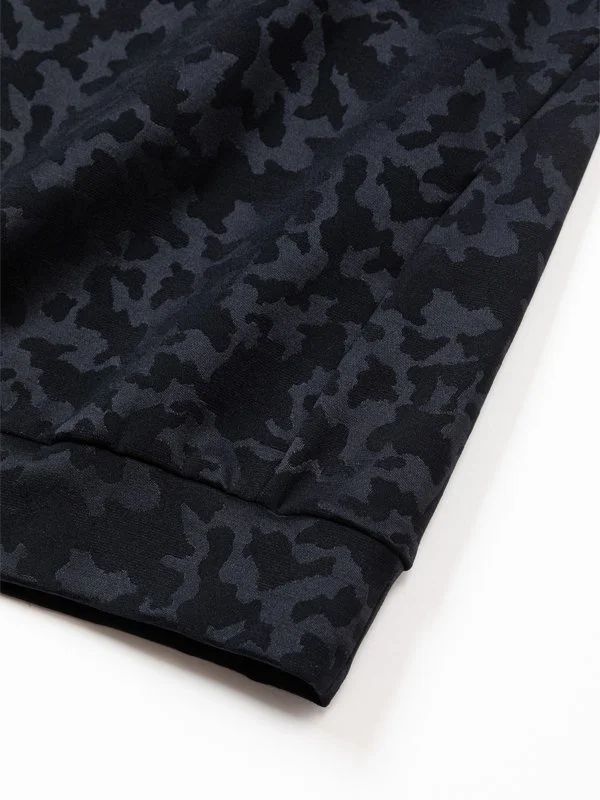SATIN CAMO JACQUARD MOCK | モックネック | Tシャツ | ブラック | メンズ | ゴルフウェア