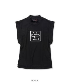 BIG SYG NO SLEEVE MOCK NECK | ビッグロゴ ノースリーブ モックネック | レディース ゴルフウェア | BLACK ブラック