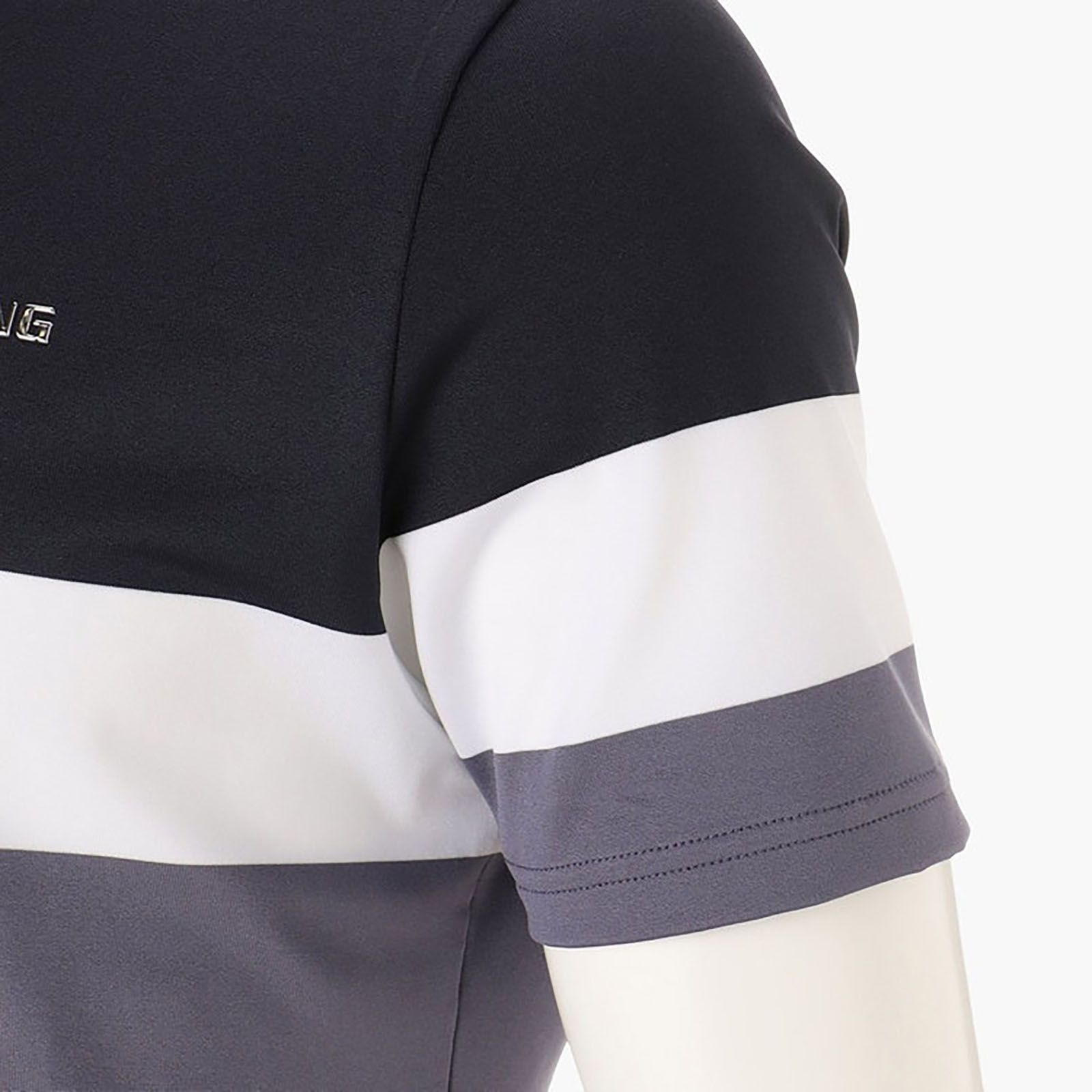 MENS PANEL STRIPE HIGH NECK | モックネック | ネイビー | メンズ | ゴルフウェア
