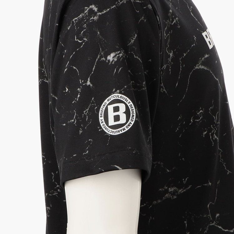 MENS TIE DYE HIGH NECK RELAXED FIT | メンズ タイダイ ハイネック リラックスフィット | モックネック Tシャツ ゴルフウェア | BLACK ブラック