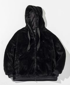 ラインストーンロゴファーブルゾン  | ブルゾン パーカー | ブラック | メンズ
