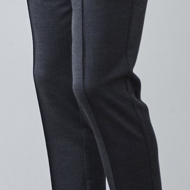 へリンボーン ジャガード ジャージ スラックス ストレッチ パンツ テーパード | ブラック | メンズ