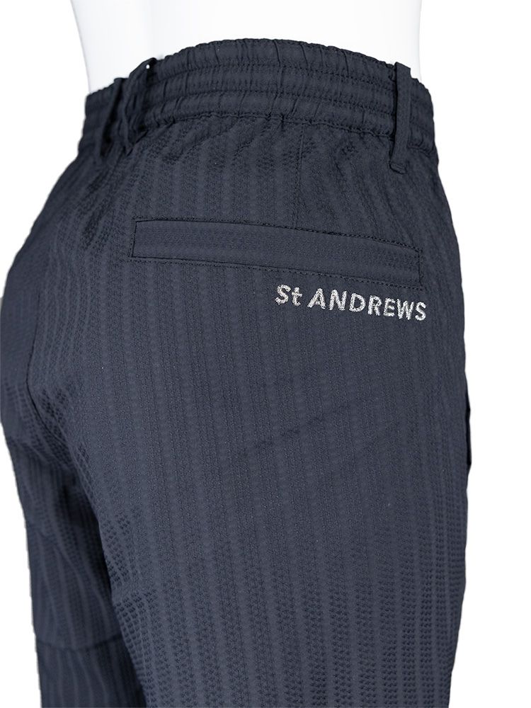 【ストレッチ】ドビーストライプパンツ (MENS) | ロングパンツ | ブラック | メンズ