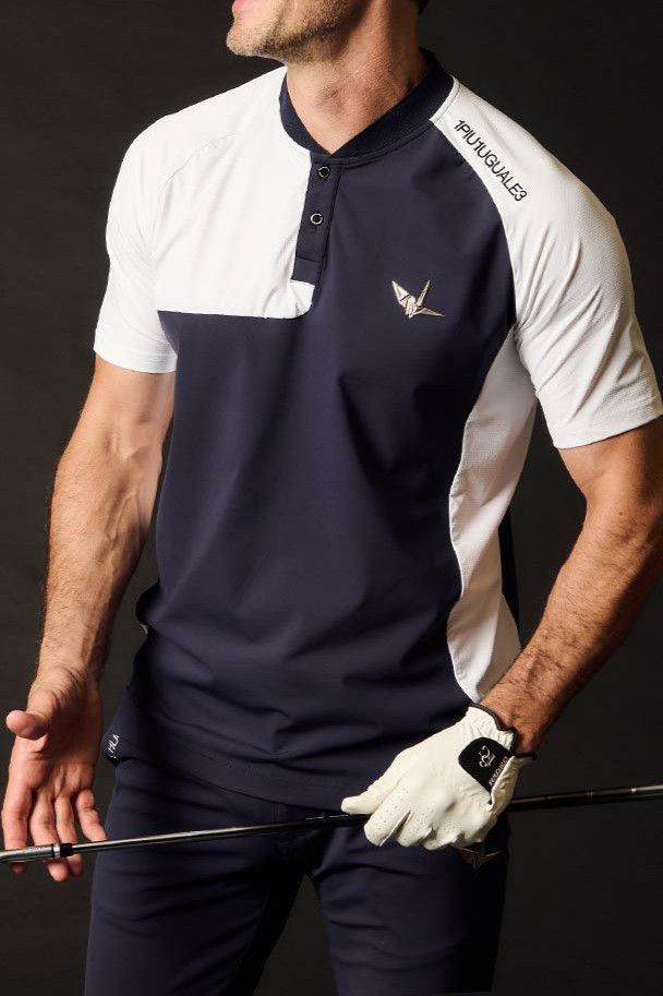 【2026年SS予約商品】BLADE POLO［NAVY］| モックネックシャツ | ネイビー | メンズ | ゴルフウェア