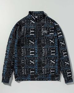 総柄ロゴハーフジップモックネックTシャツ | 長袖モックネック | ブラック | メンズ | ゴルフウェア