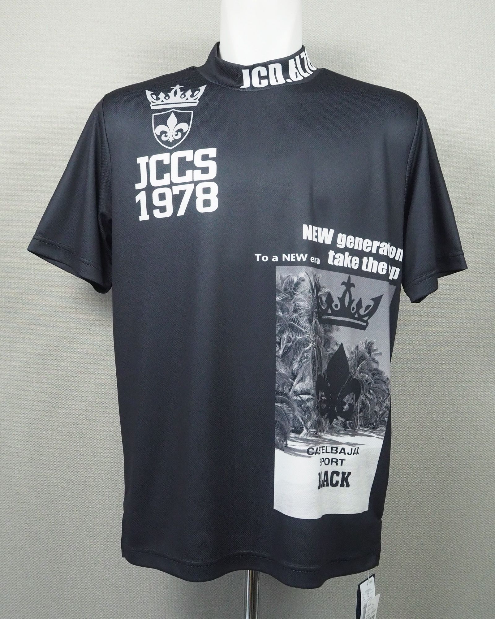 CASTELBAJAC - 【BLACK】 クールコア Beach+ロゴ柄 モックネック 半袖Tシャツ | メンズ ゴルフウェア | カーキ ...