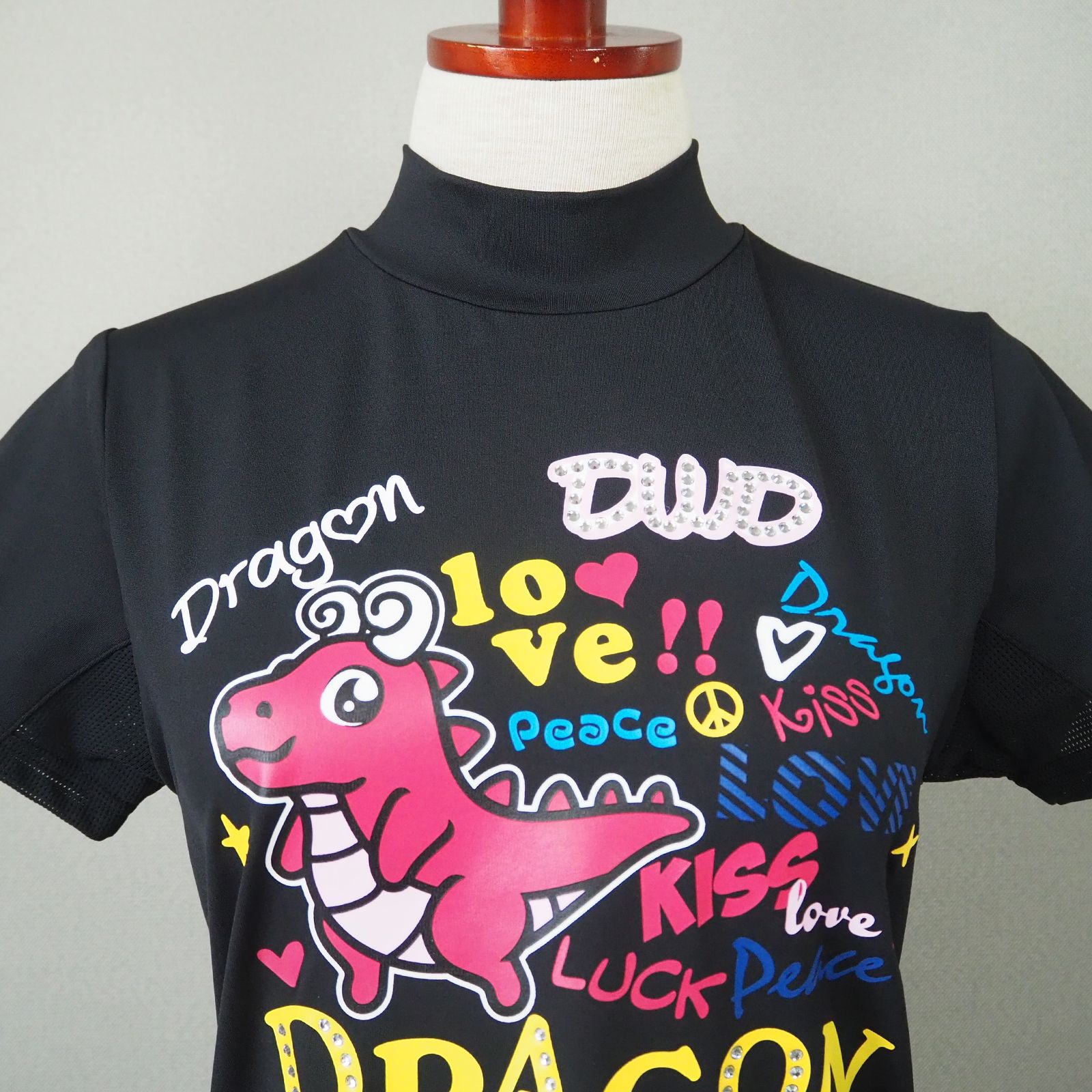 POPPYチビドラ半袖ハイネック | モックネック Tシャツ | ブラック | レディース | ゴルフウェア