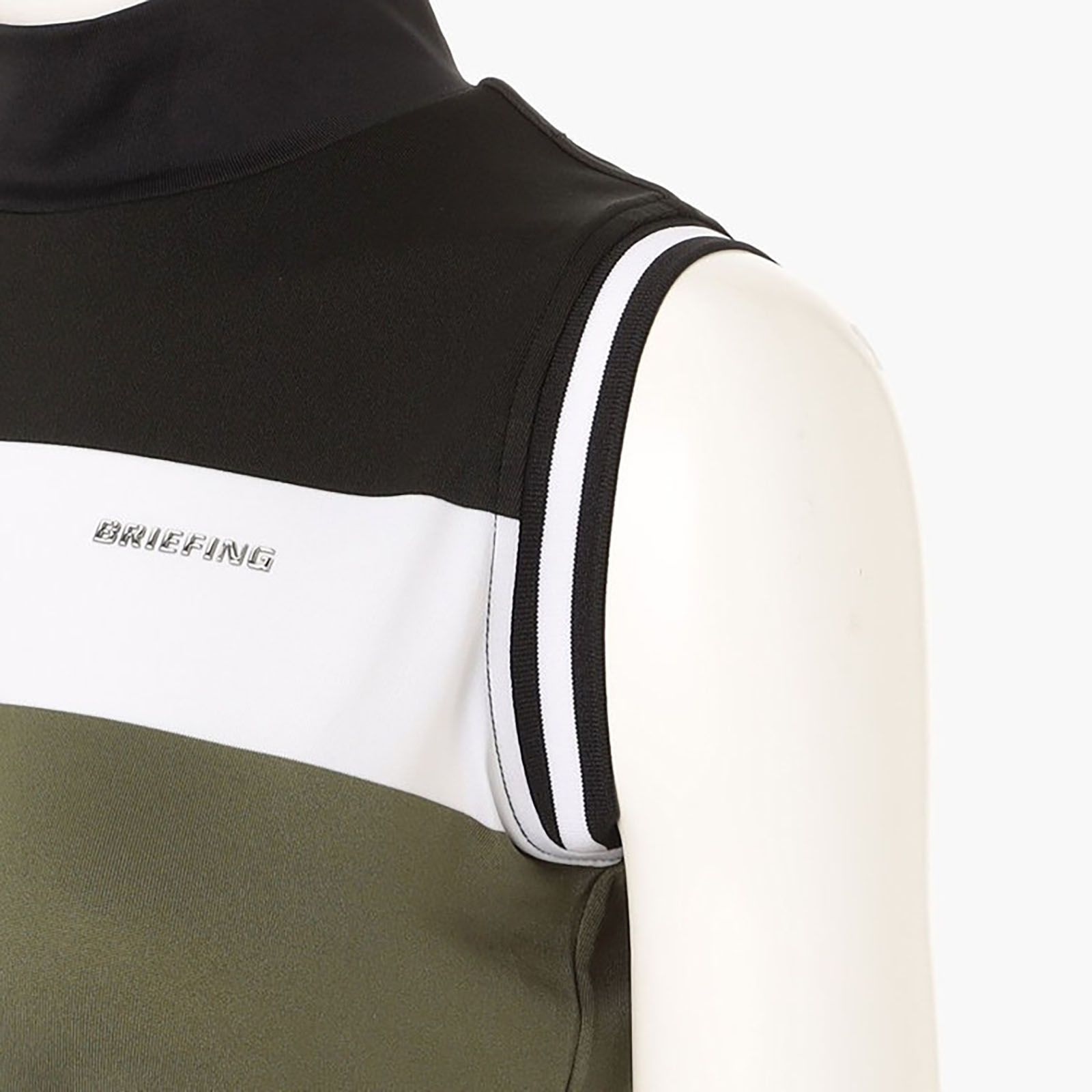 WOMENS PANEL STRIPE NO SLEEVE HIGH NECK | モックネック | ノースリーブ | ブラック | レディース | ゴルフウェア