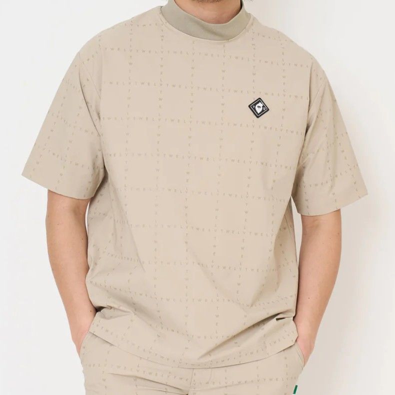 TYPO GRID MOCK | モックネックシャツ | ベージュ | メンズ | ゴルフウェア