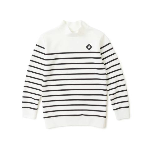 BORDER L/S MOCK | モックネックシャツ | ホワイト | レディース | ゴルフウェア