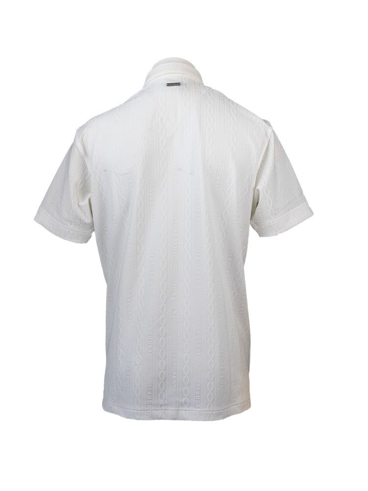 縄柄リンクス半袖シャツ (MENS) | ポロシャツ | ホワイト | メンズ | ゴルフウェア