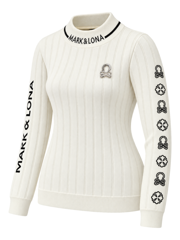 Lurex Rib Mock Neck Knit | セーター | ホワイト | レディース | ゴルフウェア