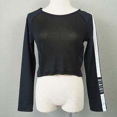 ショルダーラインハーフインナー | 長袖 クルーネック Tシャツ | レディース ゴルフウェア | BLACK ブラック (019)