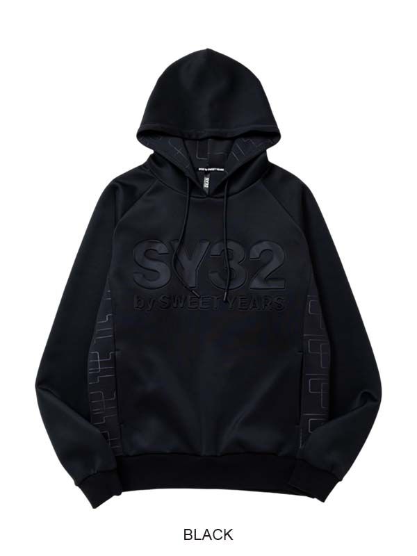 DOUBLE KNIT EMBOSS GEOMETRY P/O HOODIE | パーカー | ブラック | メンズ