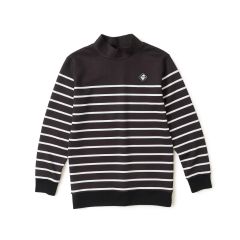 BORDER L/S MOCK | モックネックシャツ | ブラック | レディース | ゴルフウェア